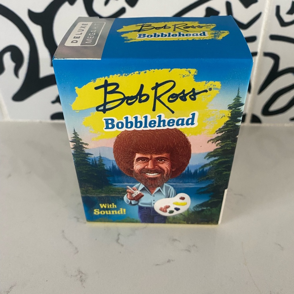 New in Box Bob Ross Mini Bobblehead Bob Painting